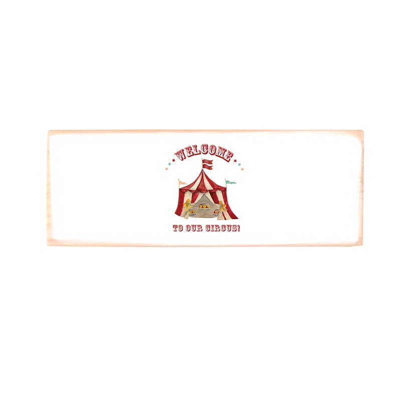 welcome to our circus wood block rectangle rectangle wood block