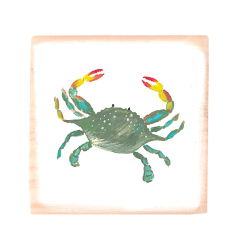 crab square wood block
