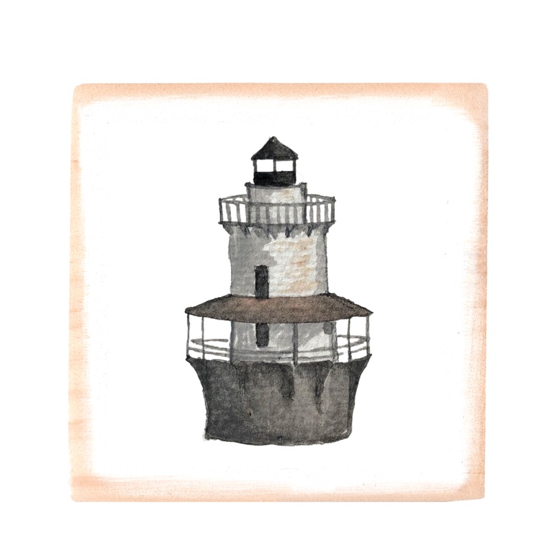 fairhaven, ma lighthouse square wood block