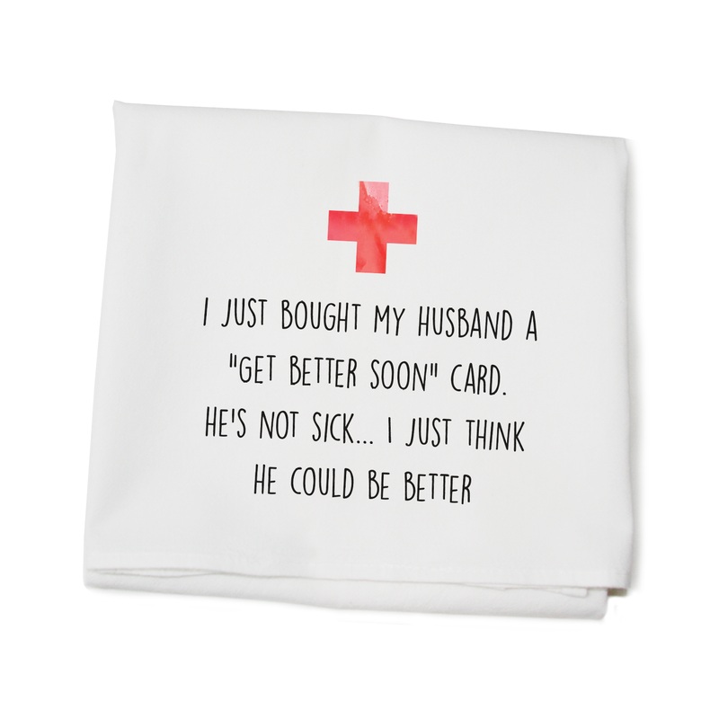 husband red cross flour sack towel