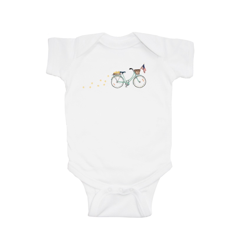 patriotic bike baby snap up short sleeve