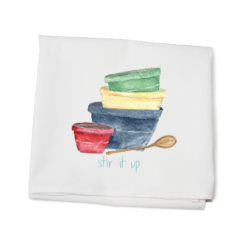 stir it up bowls flour sack towel