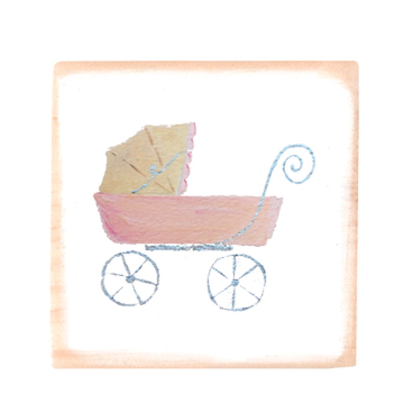 stroller baby girl square wood block