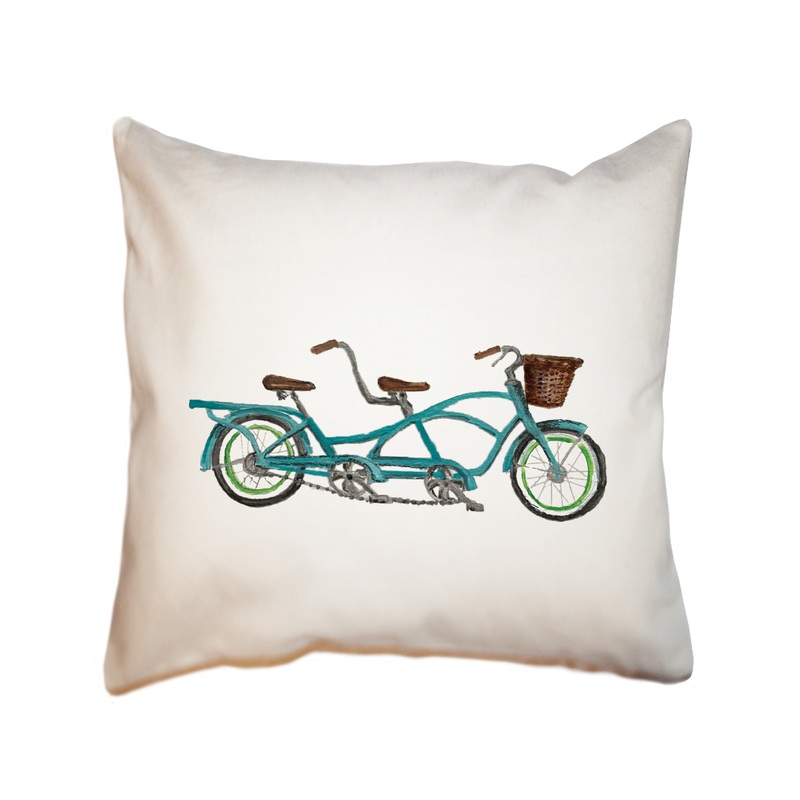 tandem bike square pillow