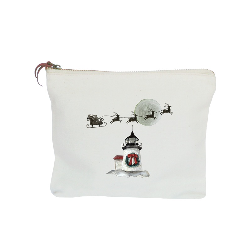 brant point with santa and sleigh zipper pouch