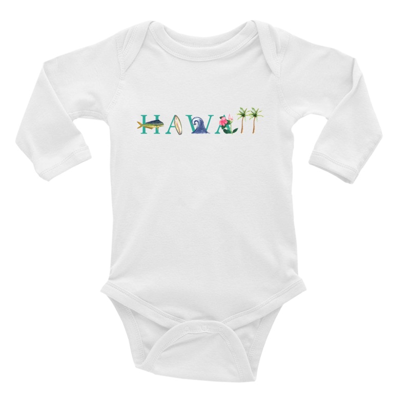 Hawaii baby snap up long sleeve