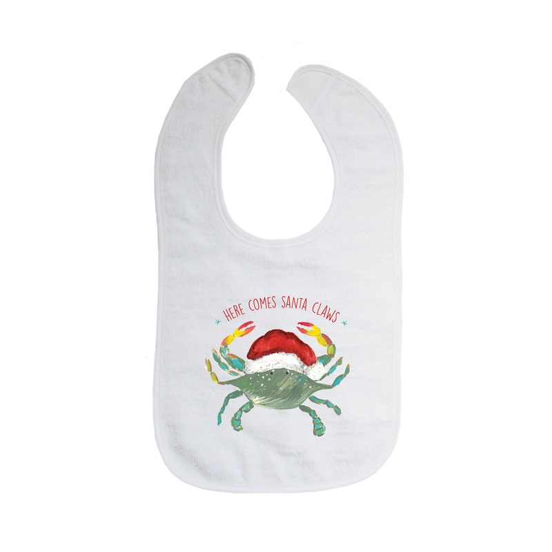 here comes santa claws bib