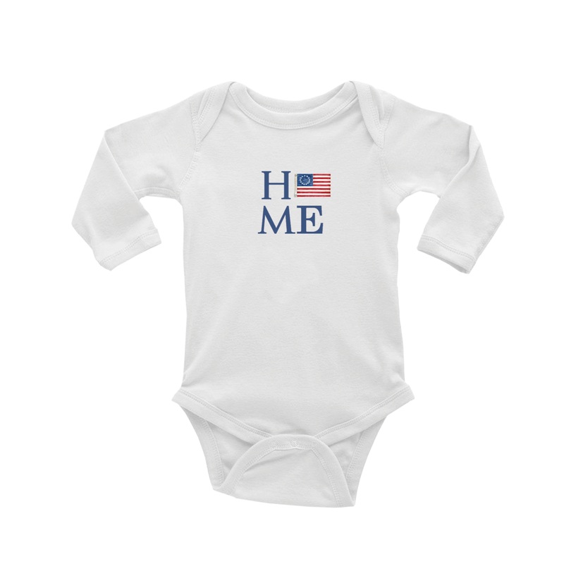home american flag baby snap up long sleeve