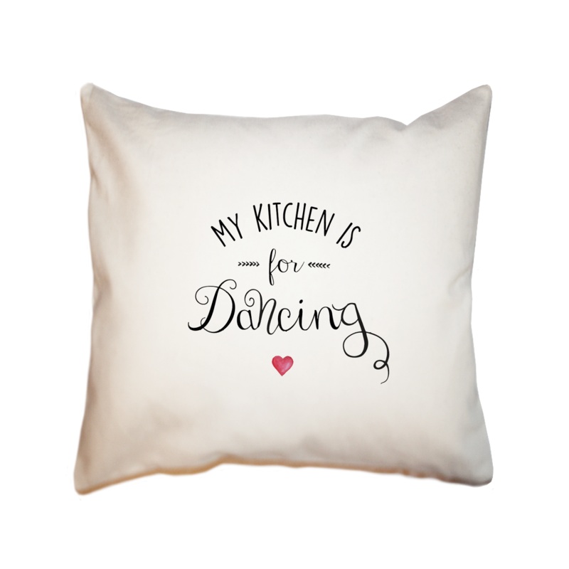kitchen dancing heart square pillow