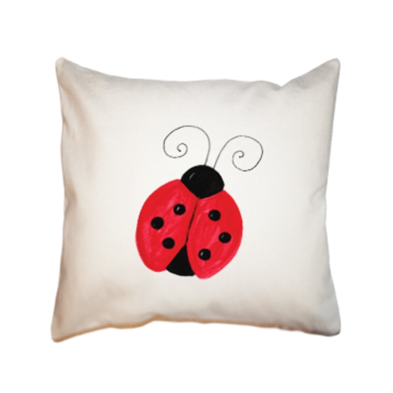 lady bug square pillow