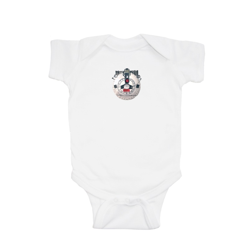 locomotive front baby snap up short sleeve