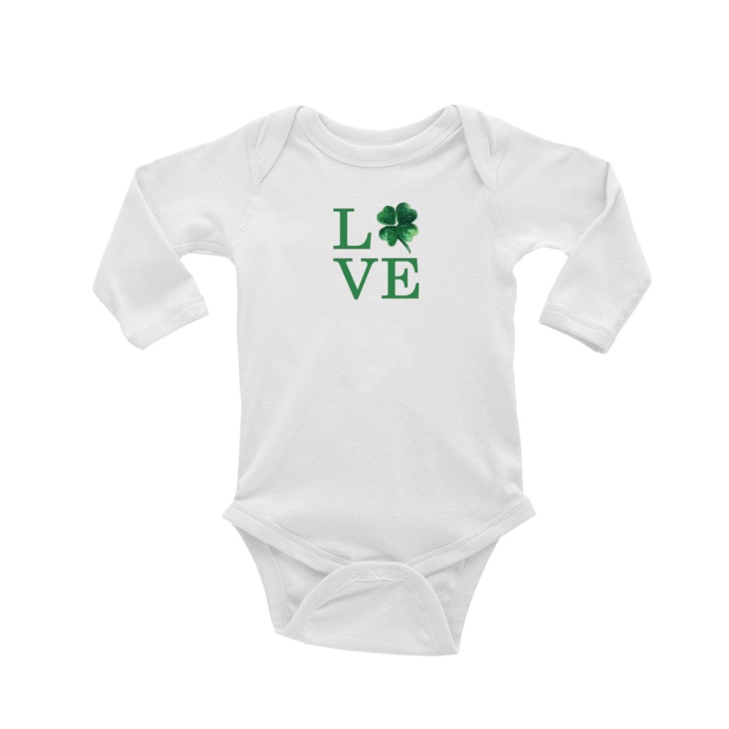 love shamrock baby snap up long sleeve