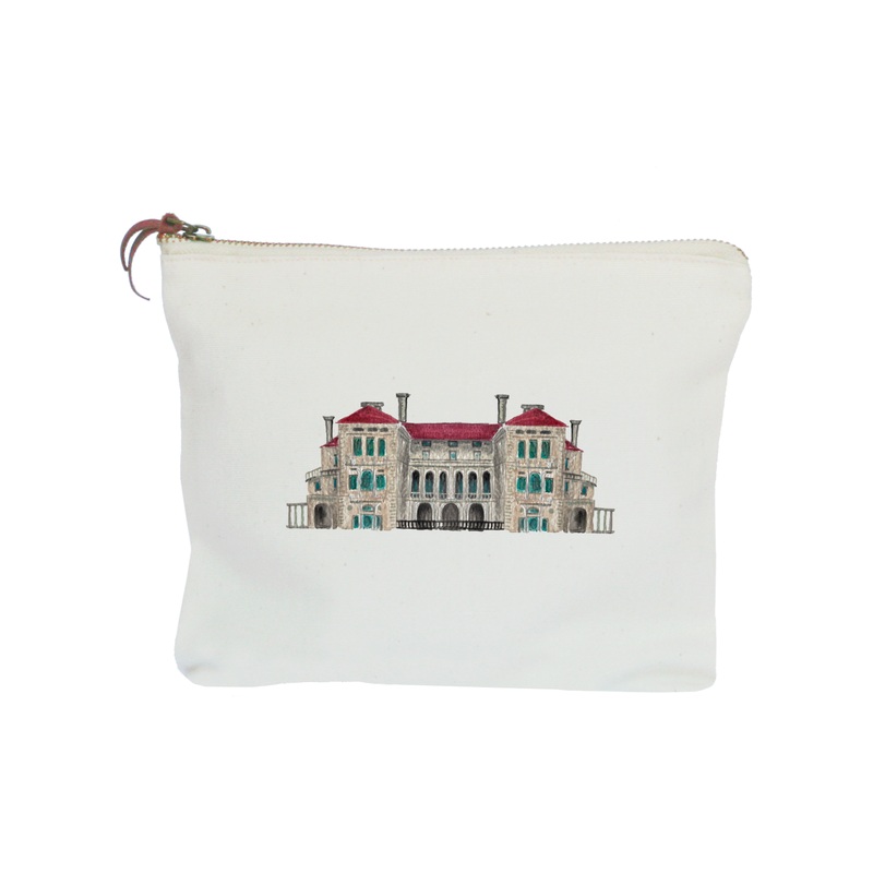newport mansion with red roof zipper pouch