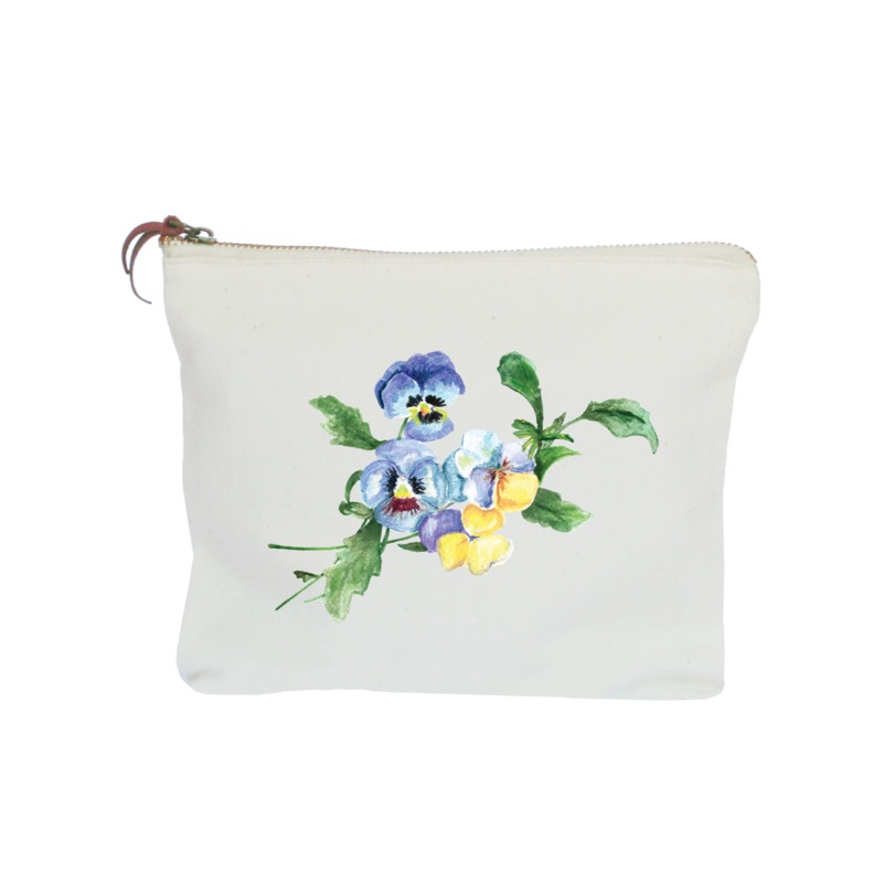 pansies zipper pouch