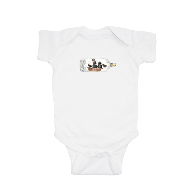pirate ship in a bottle baby snap up short sleeve