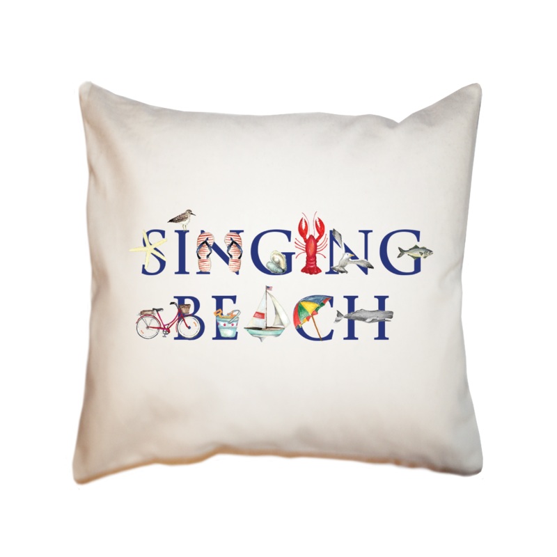 singing beach square pillow