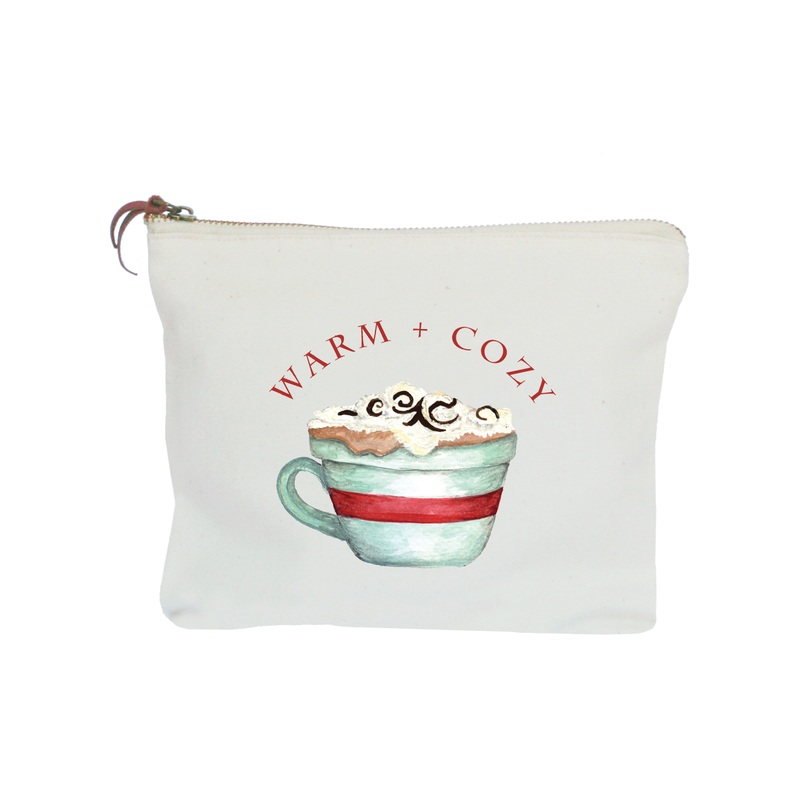 warm and cozy cocoa cup zipper pouch