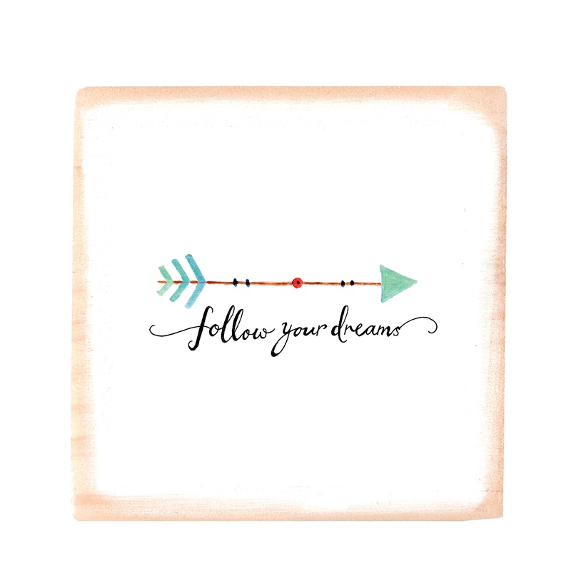 follow square wood block