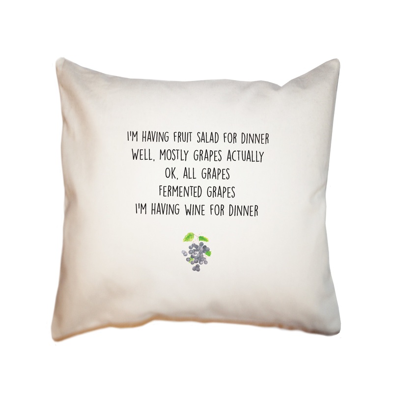 grapes dinner square pillow