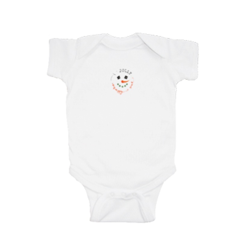 jolly snowman baby snap up short sleeve