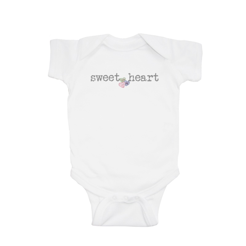 sweet heart baby snap up short sleeve