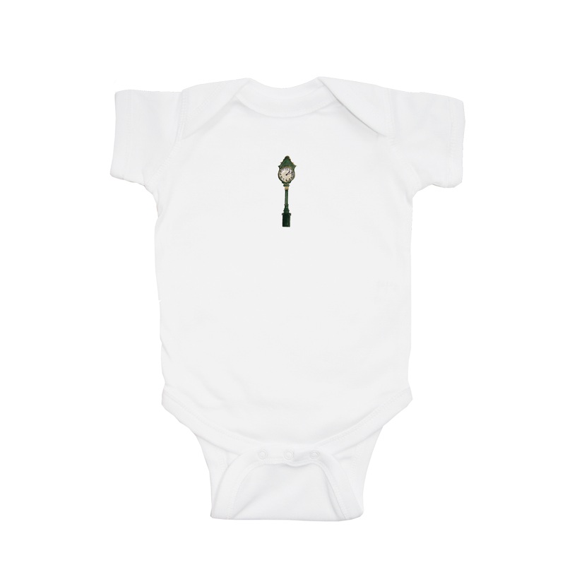 green clock baby snap up short sleeve