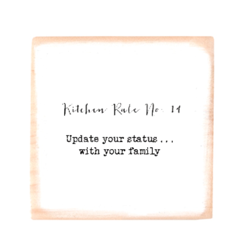 Kitchen rule no 14 square wood block