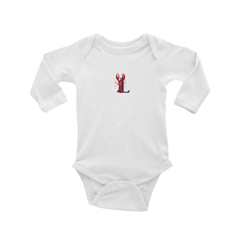 nautical alphabet – L baby snap up long sleeve