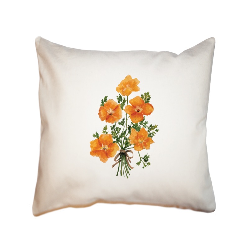 california poppies square pillow