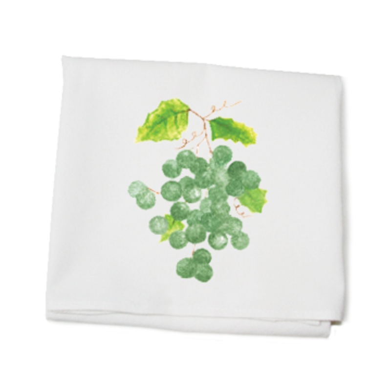 green grapes flour sack towel