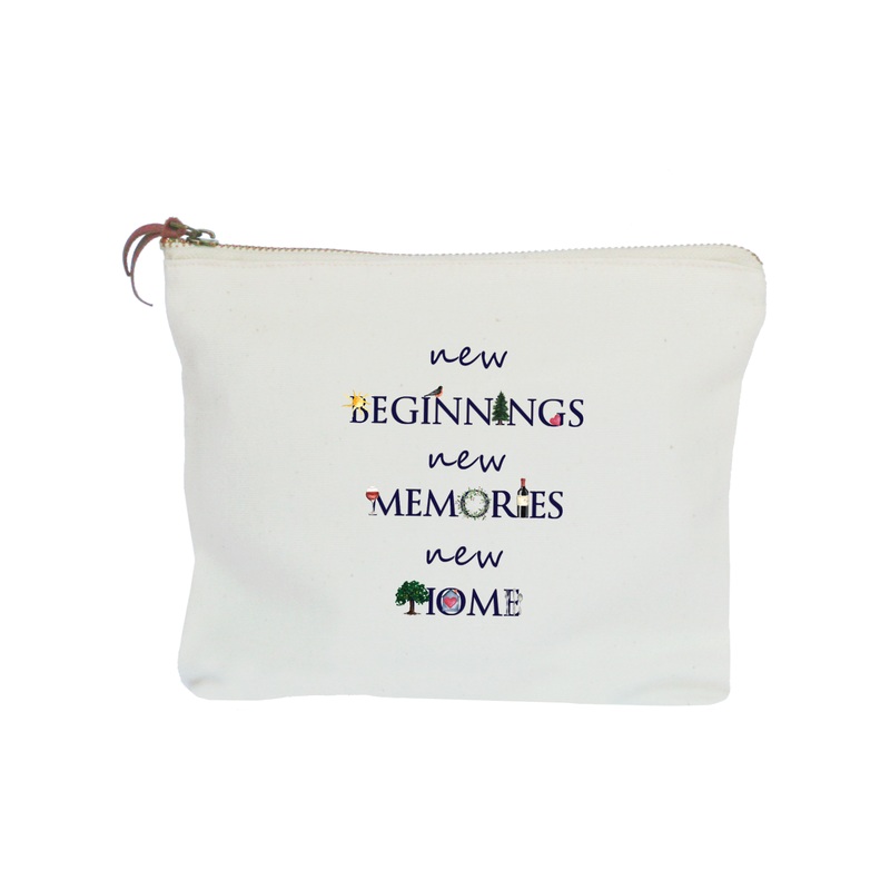 new beginnings new memories new home zipper pouch