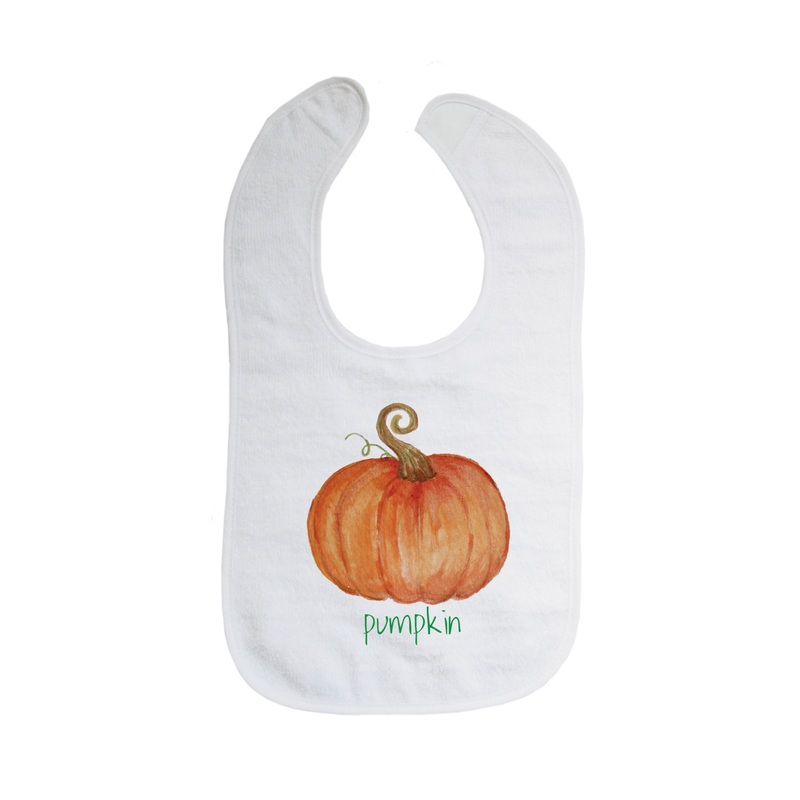 Pumpkin with pumpkin text bib