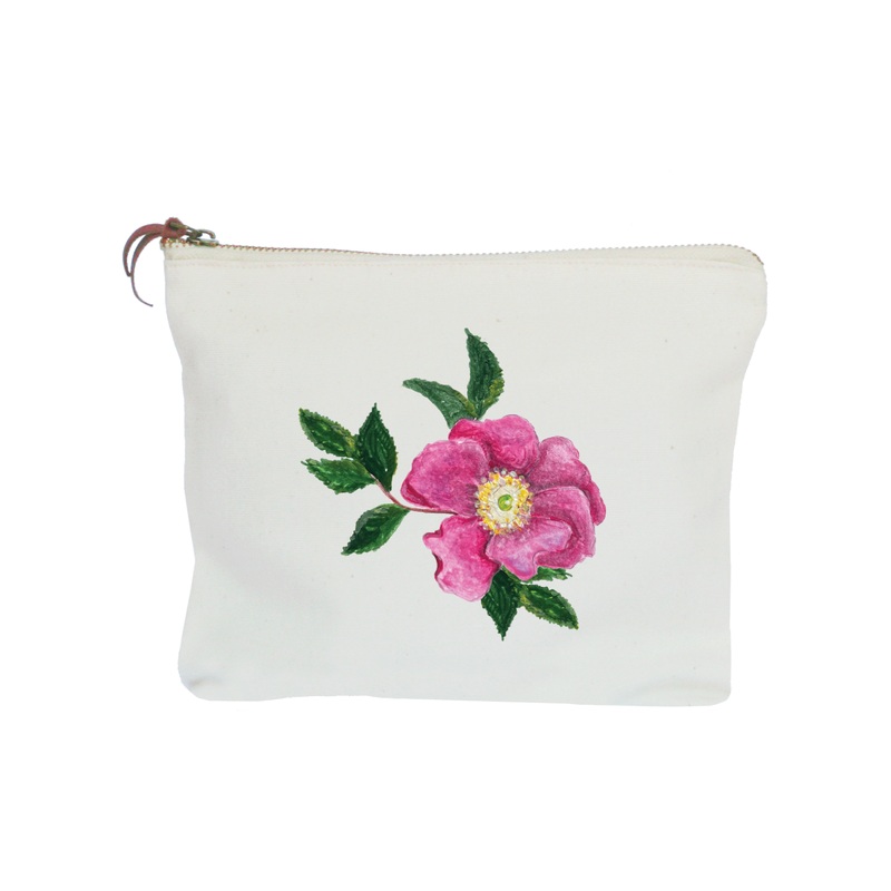 rugosa rose zipper pouch