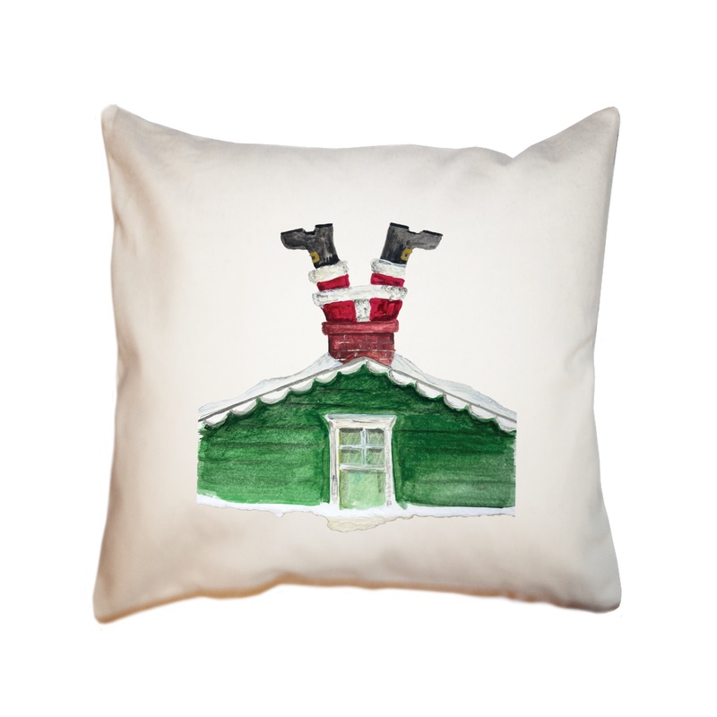 santa upside sown square pillow