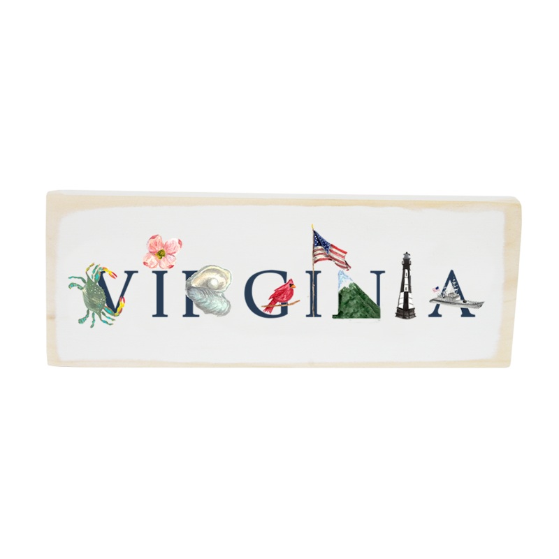 Virginia rectangle wood block