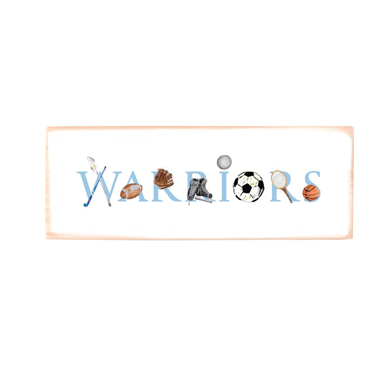 warriors rectangle wood block