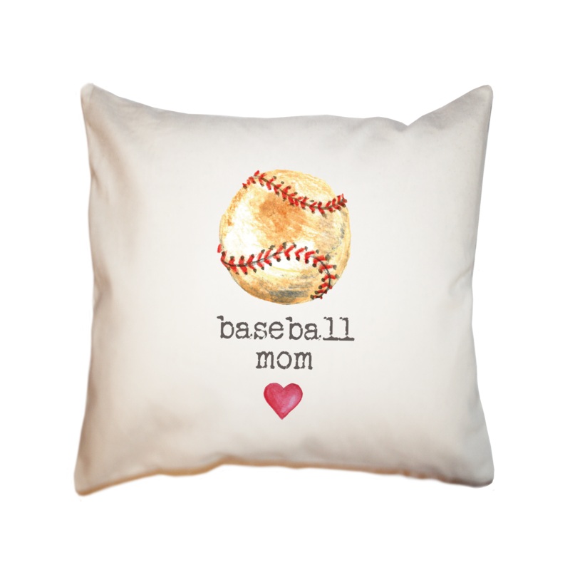baseball mom square pillow