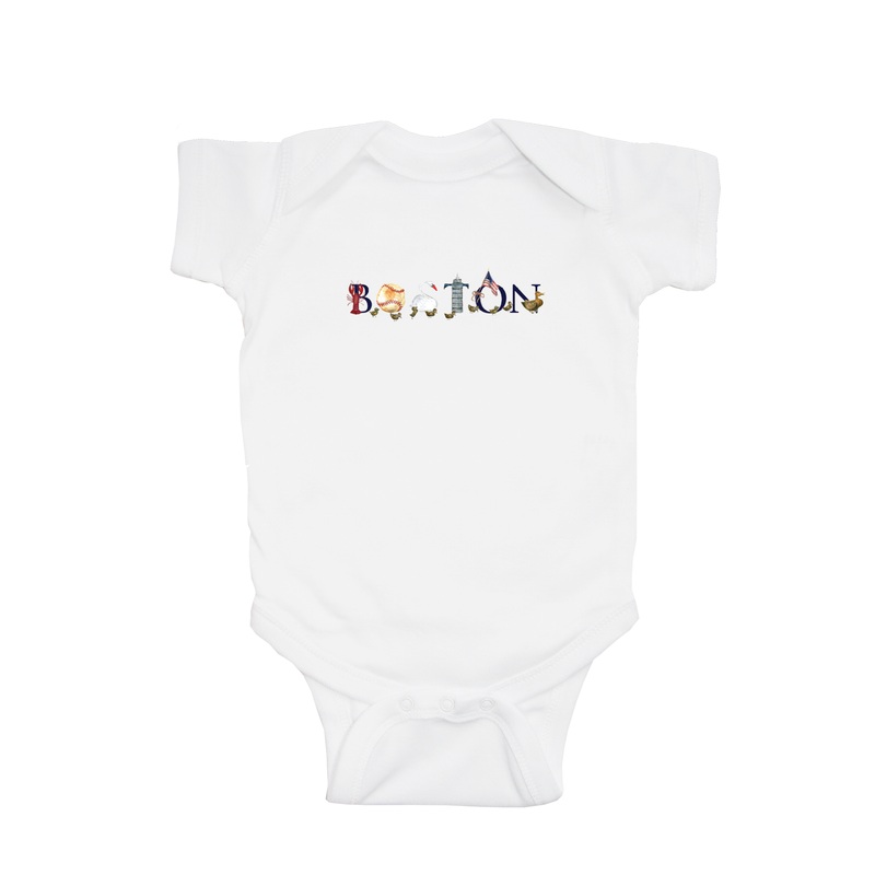 Boston baby snap up short sleeve