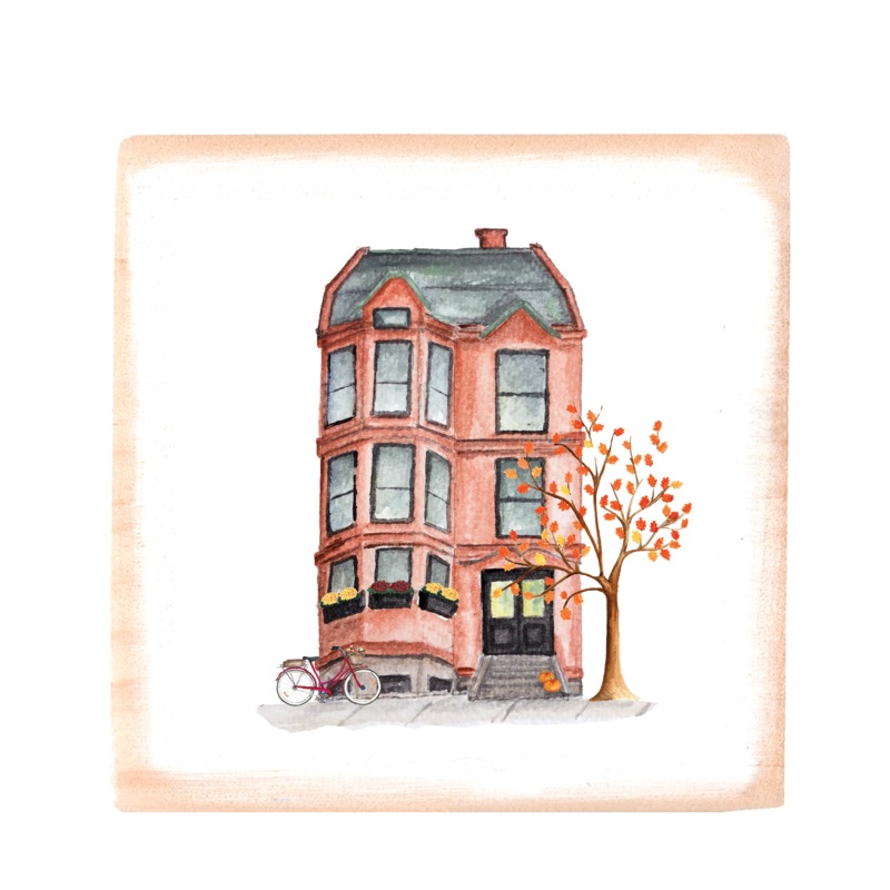 brownstone fall square wood block