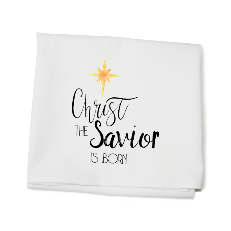 Christ is born flour sack towel