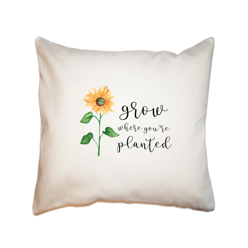 grow planted square pillow