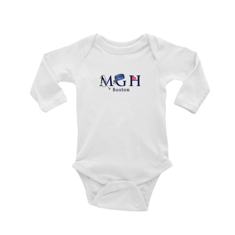 MGH Boston baby snap up long sleeve