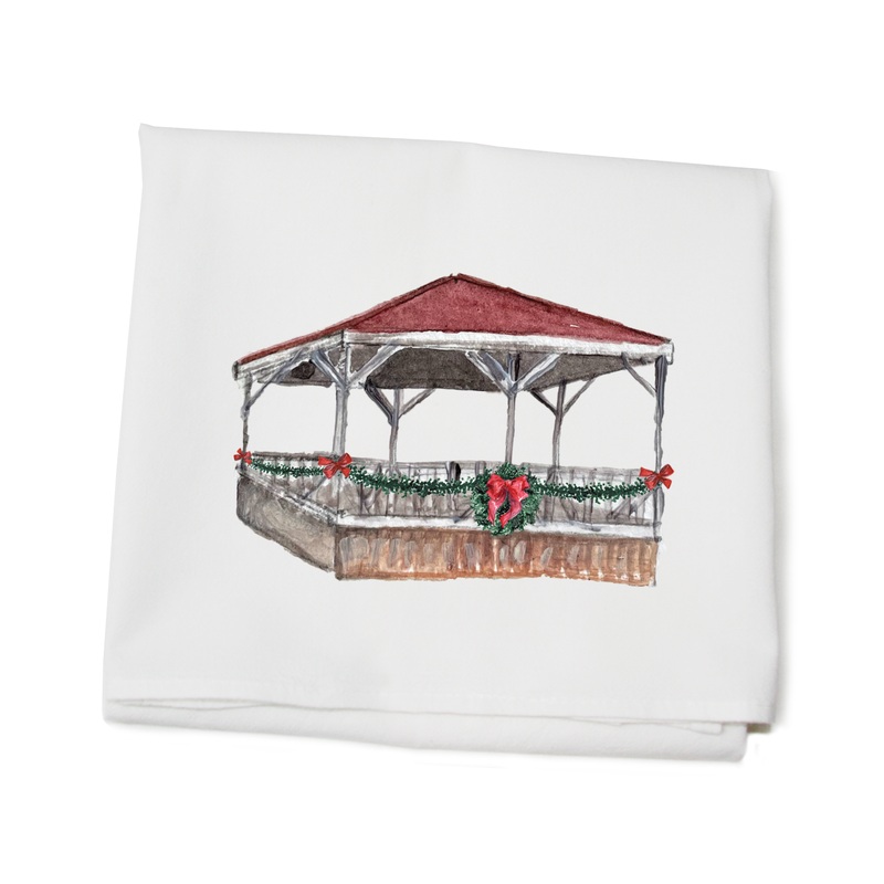 star island gazebo summer house christmas flour sack towel