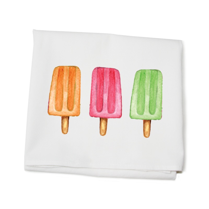 three popsicles flour sack towel