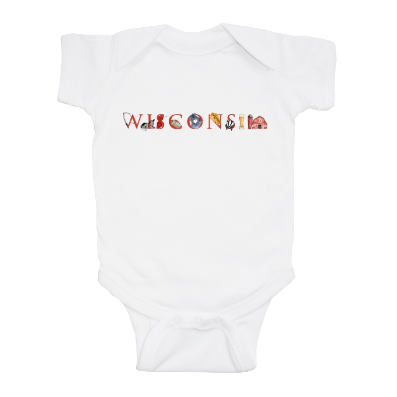Wisconsin baby snap up short sleeve
