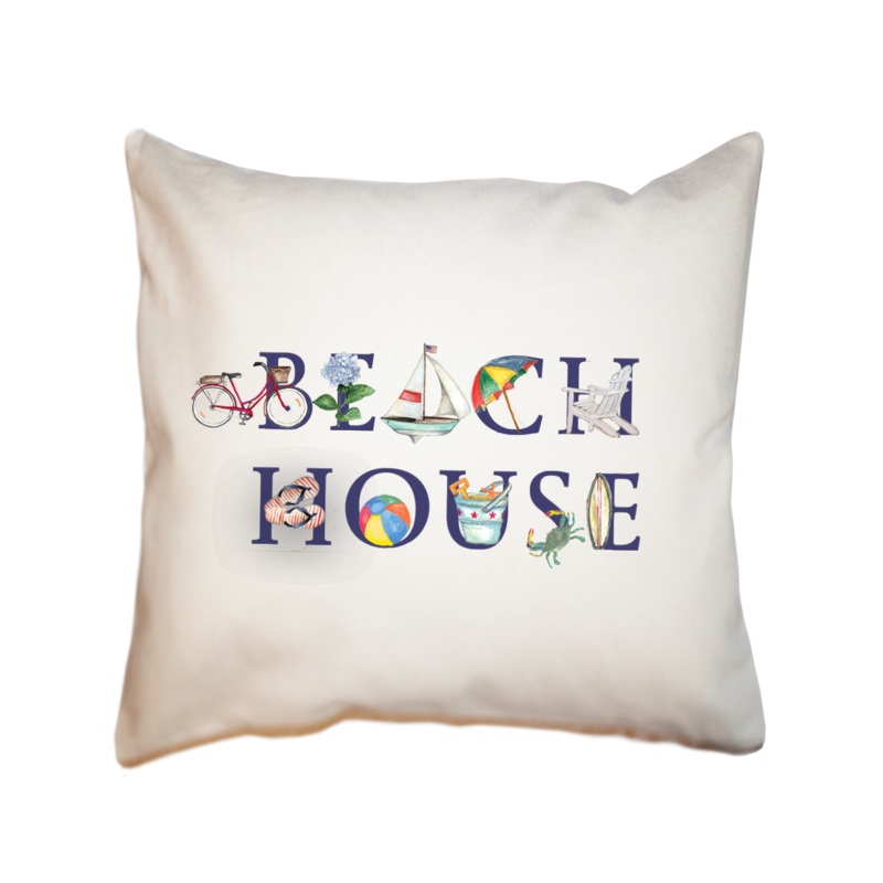 beach house square pillow