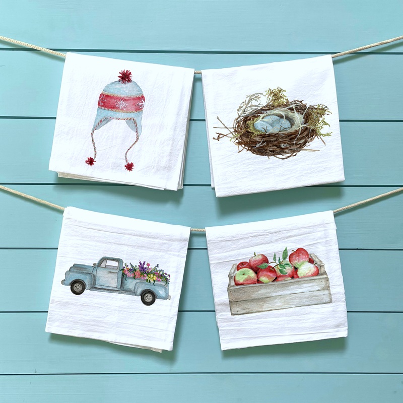 four seasons of flour sack towels gift set