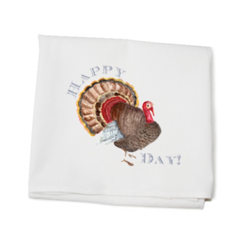 happy turkey day flour sack towel