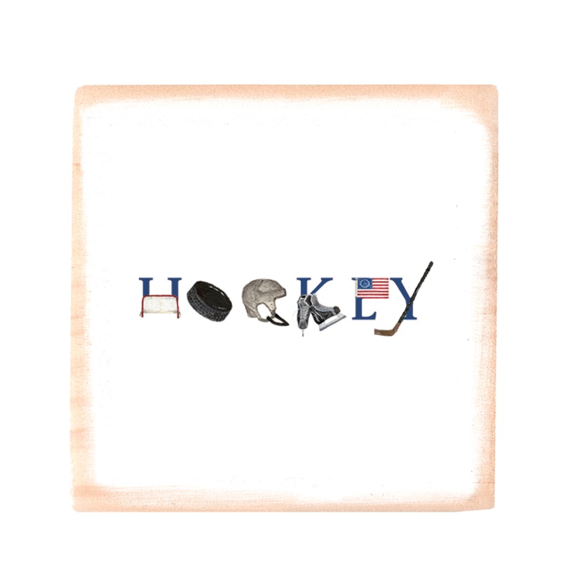 Hockey square wood block