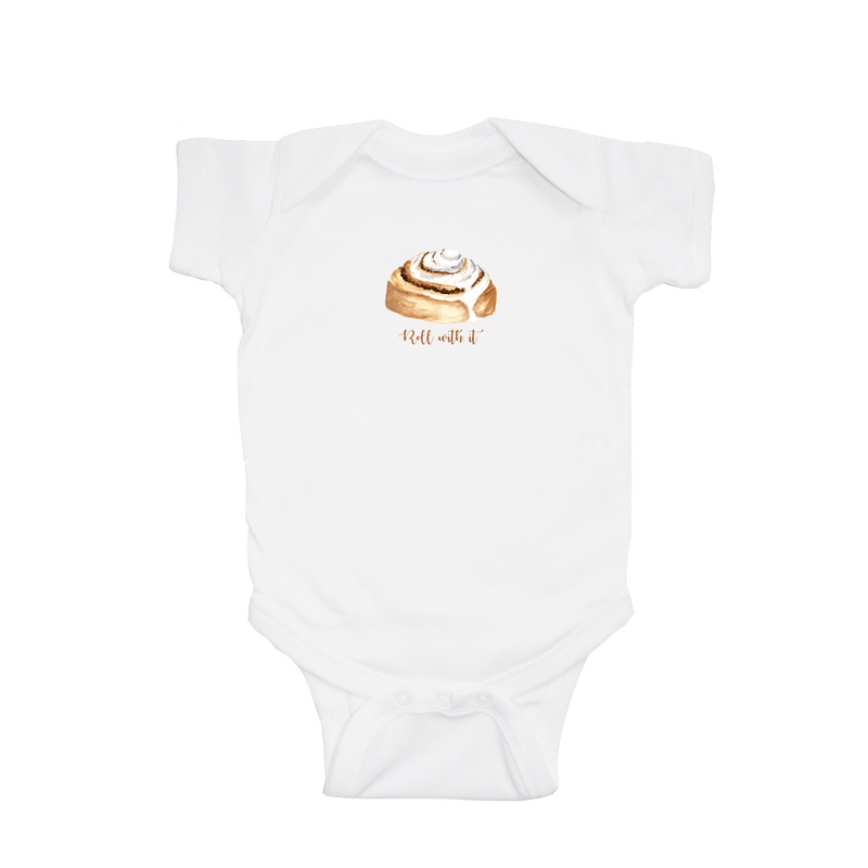 roll with it cinnamon bun baby snap up short sleeve